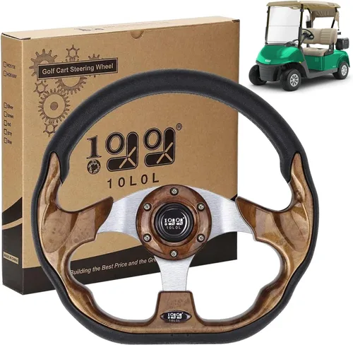 Vista 9 de 10L0L Volante de carrito de golf, diseño universal para Yamaha, EZGO RXV y TXT, Club Car DS, Club Car Precedent Tempo, la mayoría de los carritos