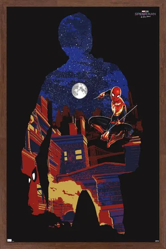 Vista 17 de Trends International Marvel Spider-Man: No Way Home - Póster de pared de silueta, 22.4 pulgadas de largo x 14.7 pulgadas, versión enmarcada