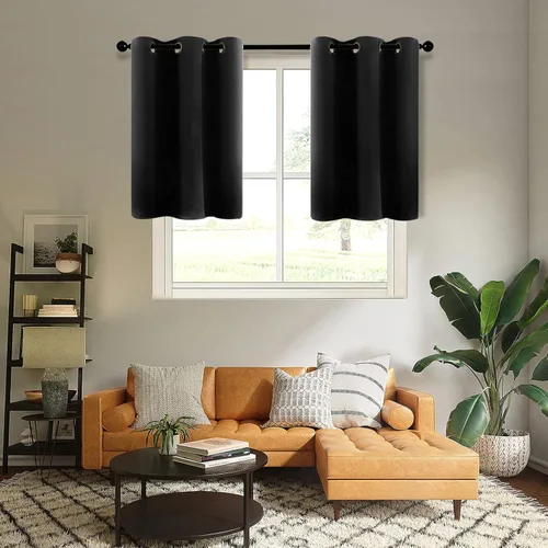 Vista 6 de MRTREES - Cortina para oscurecer habitación con triple tejido para ventana, juego de 2 paneles con ojales en la parte superior