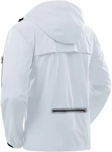 Vista 2 de Chaqueta impermeable de ciclismo para hombre, impermeable, plegable, cortavientos para correr, ligera