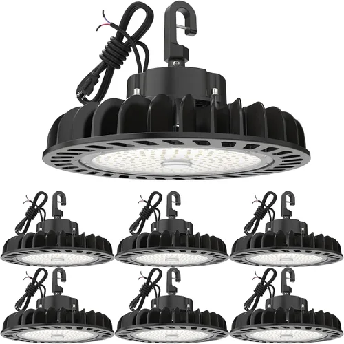 Vista 12 de HYPERLITE Luces LED High Bay de 100 W, 14,500 lm (145 lm/w) 5000 K, 1-10 V, regulable, cable de 5' con enchufe de 110 V, gancho de EE. UU., listado