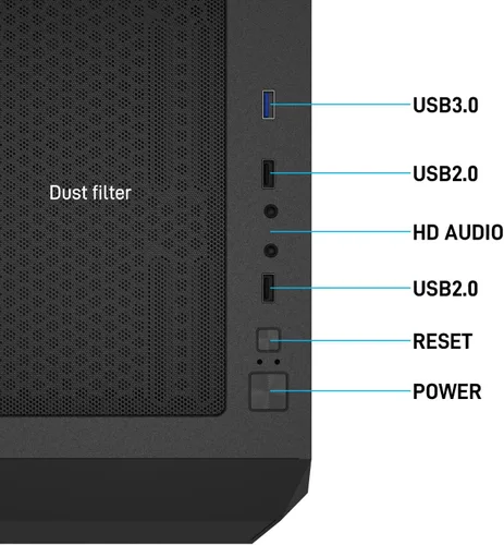 Vista 7 de DARKROCK Classico Storage Master ATX NAS Caja de Computadora Mid Tower con 4x120mm Ventiladores, USB 3.0 Listo 10 x3.5'' HDD+3 x2.5'' SDD 360mm