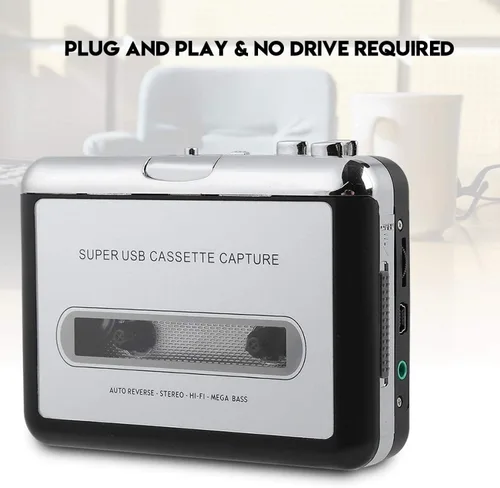 Vista 8 de Socobeta Convertidor de audio Cinta a PC Cassette Convertidor Grabadora Digital Audio Reproductor de música con auriculares