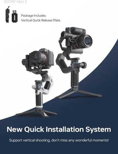 Vista 10 de FeiyuTech Kit oficial SCORP Mini 2 cardán, estabilizador de cámara de 3 ejes con luz de llenado AI Tracker, 1,3 pulgadas Touch Sreen, para cámara
