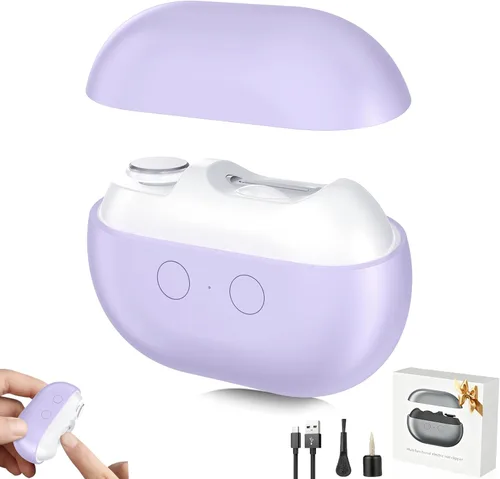 Vista 8 de Cortaúñas eléctrico inteligente, 3 en 1, recortador de uñas automático, atrapador de polvo integrado, luz LED, cortaúñas eléctrico recargable
