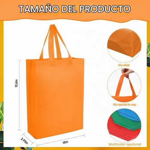 Vista 3 de Jexine 80 bolsas de comestibles reutilizables a granel, bolsas de tela no tejidas a granel, bolsas de compras de regalo multicolor con asas, bolsa