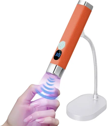 Vista 8 de Mini lámpara de uñas UV de mano, luz de curación flash portátil con soporte magnético mejorado y sensor inteligente, secador de uñas recargable