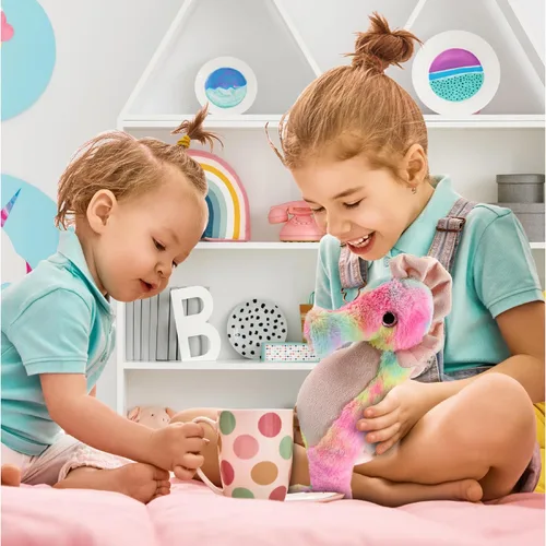 Vista 5 de DolliBu Peluche de caballito de mar arcoíris, animales de peluche súper suaves para niñas y niños, adorables criaturas marinas de peluche para niños