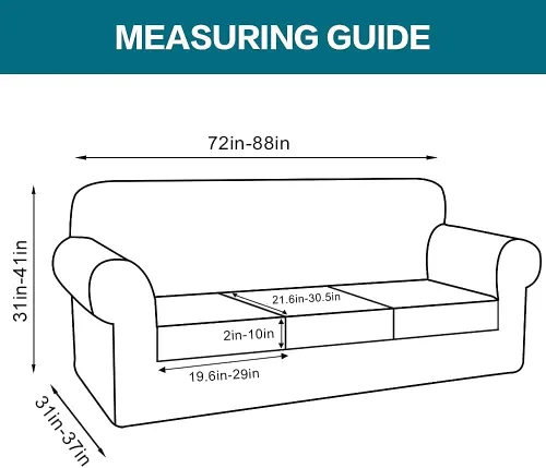 Vista 3 de Turquoize Paquete de 2 fundas elásticas para silla, 4 piezas, fundas elásticas para sofá, fundas de cojín de asiento individuales, color arena