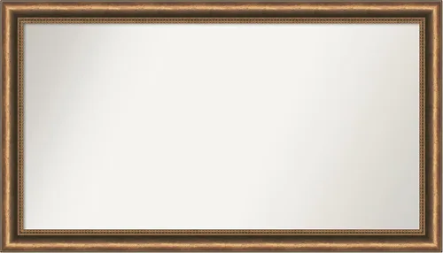 Vista 24 de Amanti Art Espejo de baño de bronce para sobre fregadero, 24 x 24 pulgadas, espejo de tocador cuadrado estrecho de bronce Manhattan, marco de madera