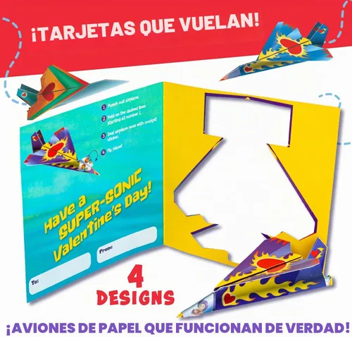 Vista 4 de Peaceable Kingdom Regalo del día de San Valentín para niños - Paper Planes