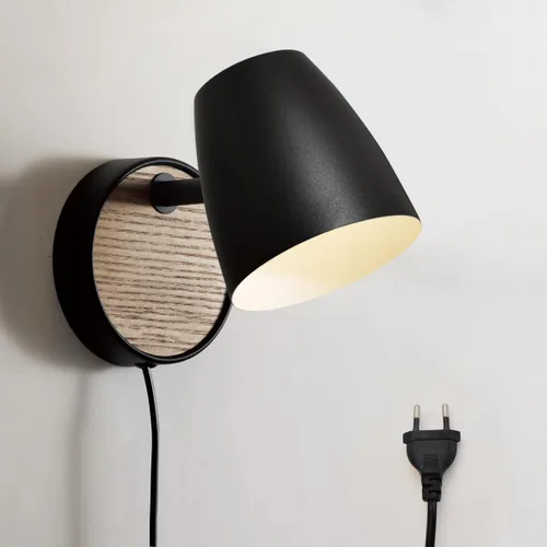 Vista 14 de DUHU Aplique de pared LED redondo, lámpara de pared de cemento gris cableada, lámpara de pared minimalista con diseño de acabado elegante