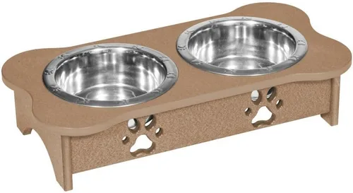 Vista 133 de Poly Lumber - Comedero doble de hueso mediano de 2 cuartos de galón, color negro