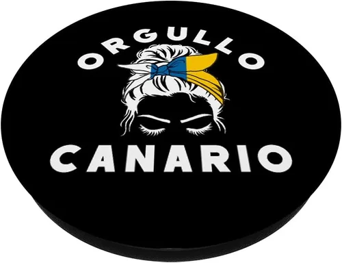 Vista 2 de Orgullo Canario Bandera de Canarias - Diadema con diseño de moño desordenado PopSockets intercambiables