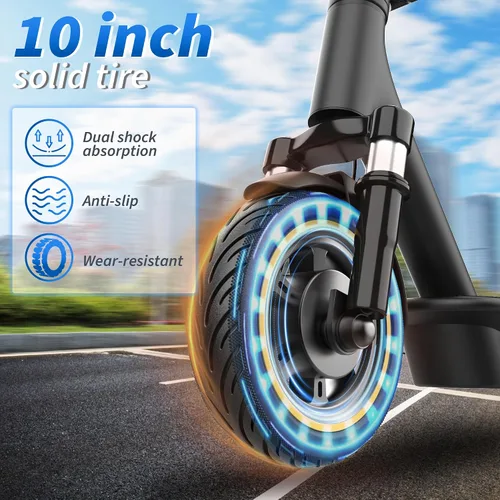Vista 12 de Electric Scooter, 500W Motor, 28 Miles Range, Dual Suspensions Negro - amarillo