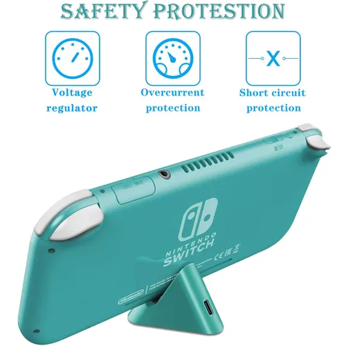 Vista 3 de Base de carga para Nintendo Switch Lite, estación de soporte de carga compatible con Nintendo Switch (verde)