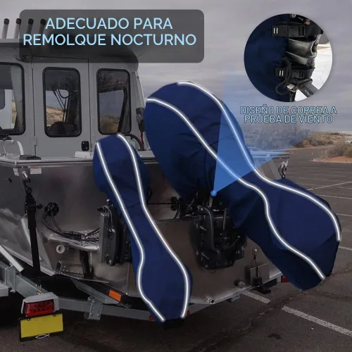 Vista 3 de 600D Resistente al Desvanecimiento y a las Grietas Cubierta Completa para Motor Fuera de Borda Remolcable, Cubierta de Motor de Barco Impermeable