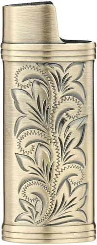 Vista 2 de Ambrogio.L Funda para encendedor Mini BIC J5, bronce + plateado + dorado (3 piezas)