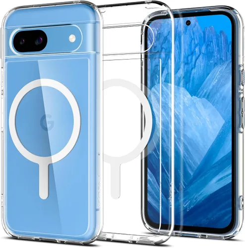 Vista 10 de Spigen Carcasa ultra híbrida para Pixel 8a, transparente Anti-Yellowing Resin, Air Cushion Technology, Military-Grade Drop Protection, Raised