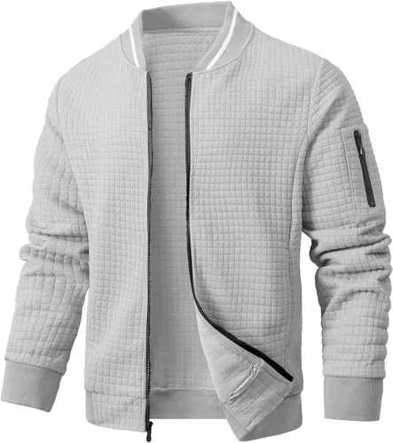 Vista 8 de Chaqueta casual para hombre, chaqueta ligera y abrigo universitario