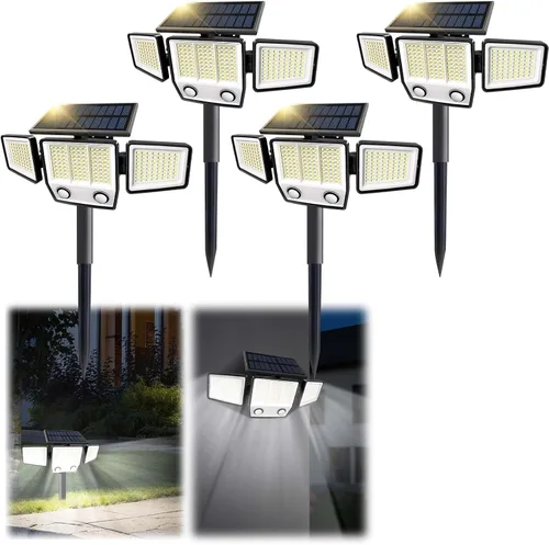 Vista 17 de MDCMDCM Luces solares para exteriores con sensor de movimiento, impermeables, 3000 lúmenes, 3 modos, luces de seguridad para exteriores, iluminación