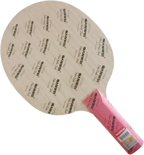 Vista 4 de Nueva versión SANWEI V5 PRO hoja de tenis de mesa profesional 7 madera contrachapada Quicky Attack+ Loop Off+ Sanwei ping Pong raqueta bat paleta