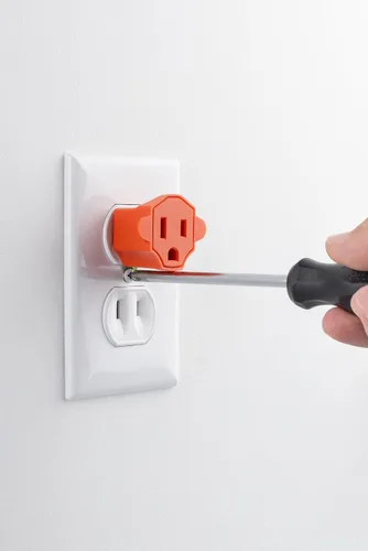 Vista 4 de GE - Adaptador enchufe polarizado Certificación de seguridad ETL, naranja, 14404