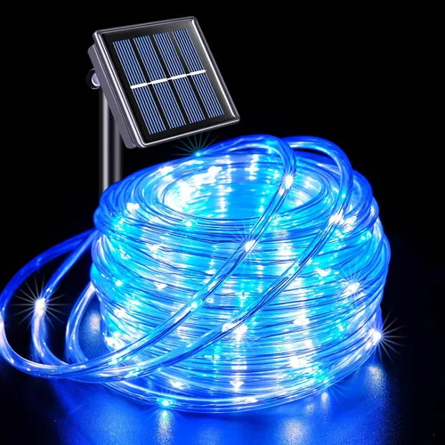 Vista 34 de JMEXSUSS 2 * 200 luces LED rosas solares tipo cuerda, 66 pies IP65 impermeables, luces solares de cadena para exteriores, 8 modos de luces navideñas