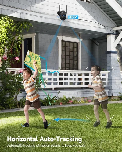 Vista 4 de Paquete de 2 Cámaras de Seguridad Exteriores con Cable: Cámara de 3MP para Seguridad del Hogar Exterior Sistema WiFi 2.4G/5G Homekit Cámara de Video