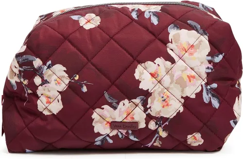Vista 10 de Vera Bradley Bolsa organizadora de maquillaje cosmético grande de sarga de rendimiento para mujer