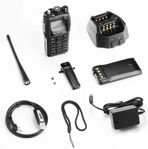 Vista 8 de Radioddity GD-88 DMR y radio de mano analógica de 7 W, radio bidireccional jamón de doble banda UHF VHF, con GPS/APRS, repetidor de banda cruzada