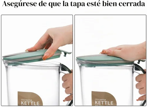 Vista 3 de Coloch Paquete de 2 jarras de agua de plástico de 2 cuartos de galón con tapa de boquilla abatible, recipiente de agua delgado transparente de medio