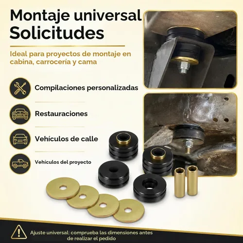 Vista 3 de 9.4102G Kit de bujes de montaje en el cuerpo, montaje universal, 2 soportes, 4 arandelas, 4 bujes (2 juegos)