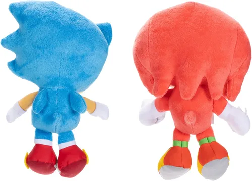Vista 3 de JAKKS Pacific Sonic The Hedgehog - Paquete de 2 peluches coleccionables de 9 pulgadas, Sonic & Knuckles