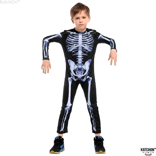 Vista 7 de Katchon, Halloween Costume for Kids - Halloween Skeleton Costume Halloween Skeleton Outfit for Boys Skeleton Bodysuit