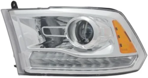 Vista 2 de Conjunto de faros delanteros para Dodge Ram 1500/2500/3500 2013 2014 2015 lado del conductor Halógeno Tipo de proyección Lente transparente