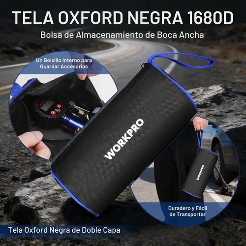 Vista 8 de WORKPRO Medidor digital de presión de neumáticos, 12 unidades, 250 PSI
