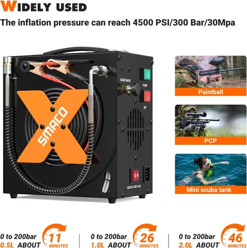 Vista 5 de SMACO S700 Mini tanque de buceo 1.9L portátil Mini tanque de buceo Botella de poni reutilizable con 25-30 minutos de reserva de buceo Kit de tanque