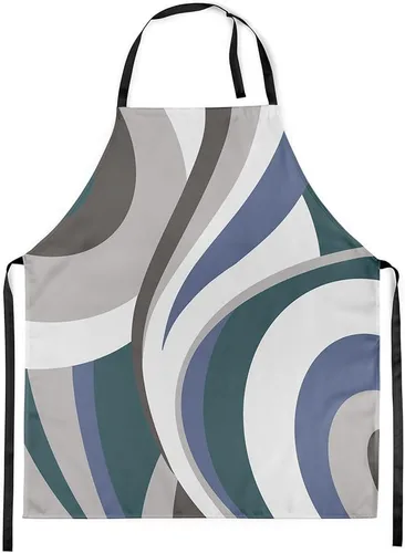 Vista 23 de Castle Fairy Delantal de cocina geométrico en espiral, moderno delantal impermeable con rayas simples para adultos (sin bolsillo), 31 x 26 pulgadas