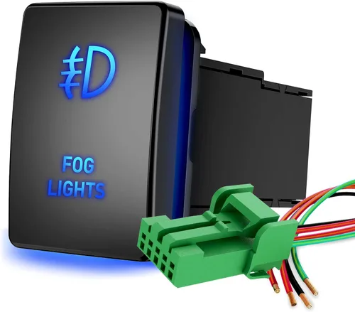 Vista 22 de Nilight Interruptor de botón pulsador para luces AUX 12V ENCENDIDO Apagado con kit de cable conector 1.28" x 0.87" de reemplazo para Toyota Sequoia