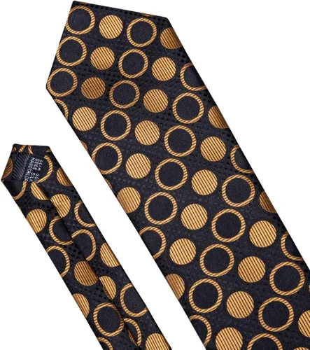 Vista 51 de Barry.Wang Corbatas de seda para hombre, diseño de lunares, gemelos cuadrados de bolsillo, gemelos para negocios, boda