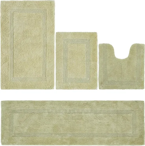 Vista 21 de Better Trends Juego de 4 alfombras de baño de lujo, 100% algodón, suaves, absorbentes de agua, reversibles, lavables a máquina, para decoración
