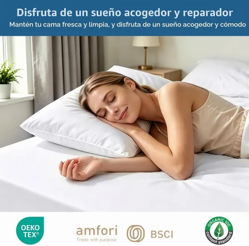 Vista 2 de Protector de colchón King de alta calidad, 100 % impermeable, sin ruido, transpirable, suave, bolsillo profundo ajustado de 8 a 21 pulgadas, sin