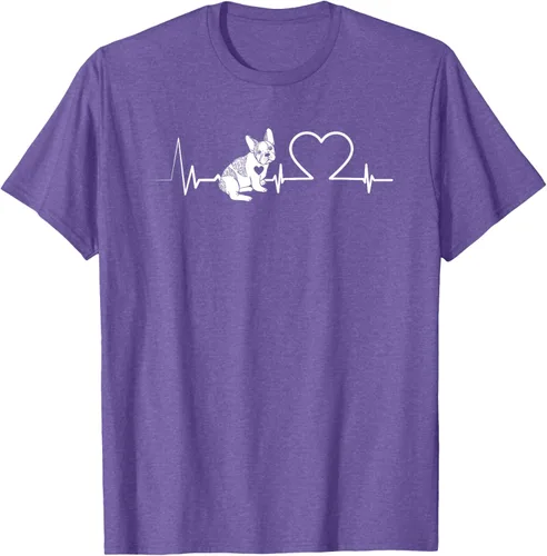 Vista 11 de Heartbeat Bulldog francés Camiseta de propietario de perros Frenchie, Negro