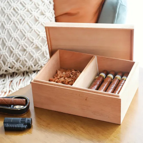 Vista 8 de Woho Bandeja 100% de la caja del cigarro del humidor del cedro español