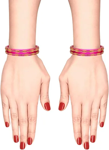 Vista 3 de Efulgenz Joyería de moda indio Bollywood cristal Rhinestone resina acrílico boda pulsera nupcial conjunto