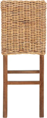 Vista 5 de SAFAVIEH Furniture - Taburete de bar Tobie Rattan - Altura del asiento de 29.53 pulgadas - Marrón miel lavado - Madera de mango - Diseño de asiento