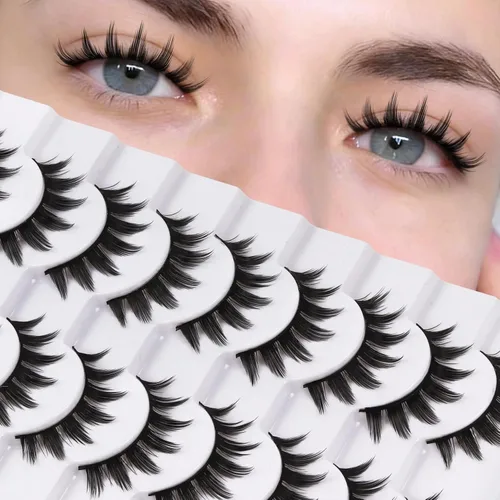 Vista 18 de Veleasha Manga Lashes Anime Pestañas postizas Tiras de pestañas puntiagudas