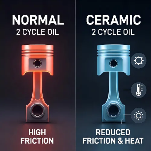 Vista 4 de Aceite Premium Plus de 2 tiempos con revestimiento cerámico - API TC JASO FB TC-W3 ISO-EGD - 1 galón