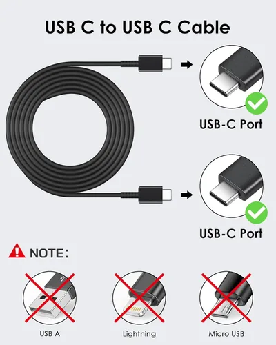 Vista 4 de AISNI Cargador USB C, paquete de 2 cargadores tipo C de 25 W, carga rápida con cable de carga USBC de 6 pies, carga de teléfono Android para Galaxy